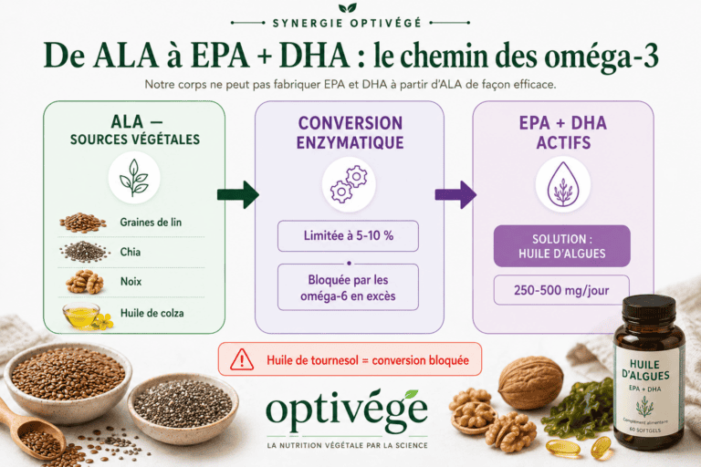 Oméga-3 végétaux : ALA, EPA, DHA et la conversion que personne ne t&rsquo;explique